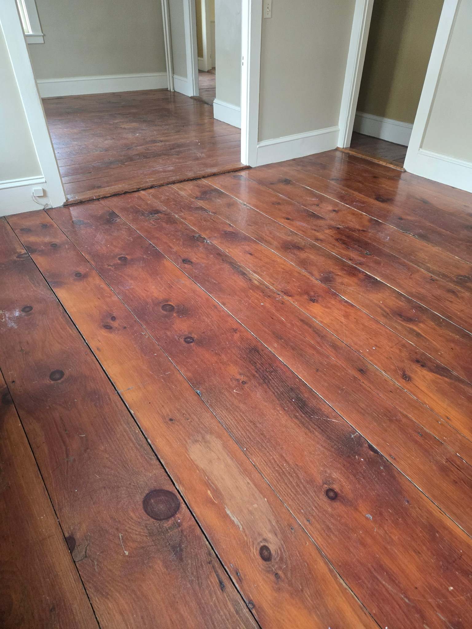 Worn old hardwood floors